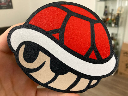 Super Mario Koopa Shell PLA 3D Baskı Bardak Altlığı – Kırmızı Kaplumbağa Kabuğu
