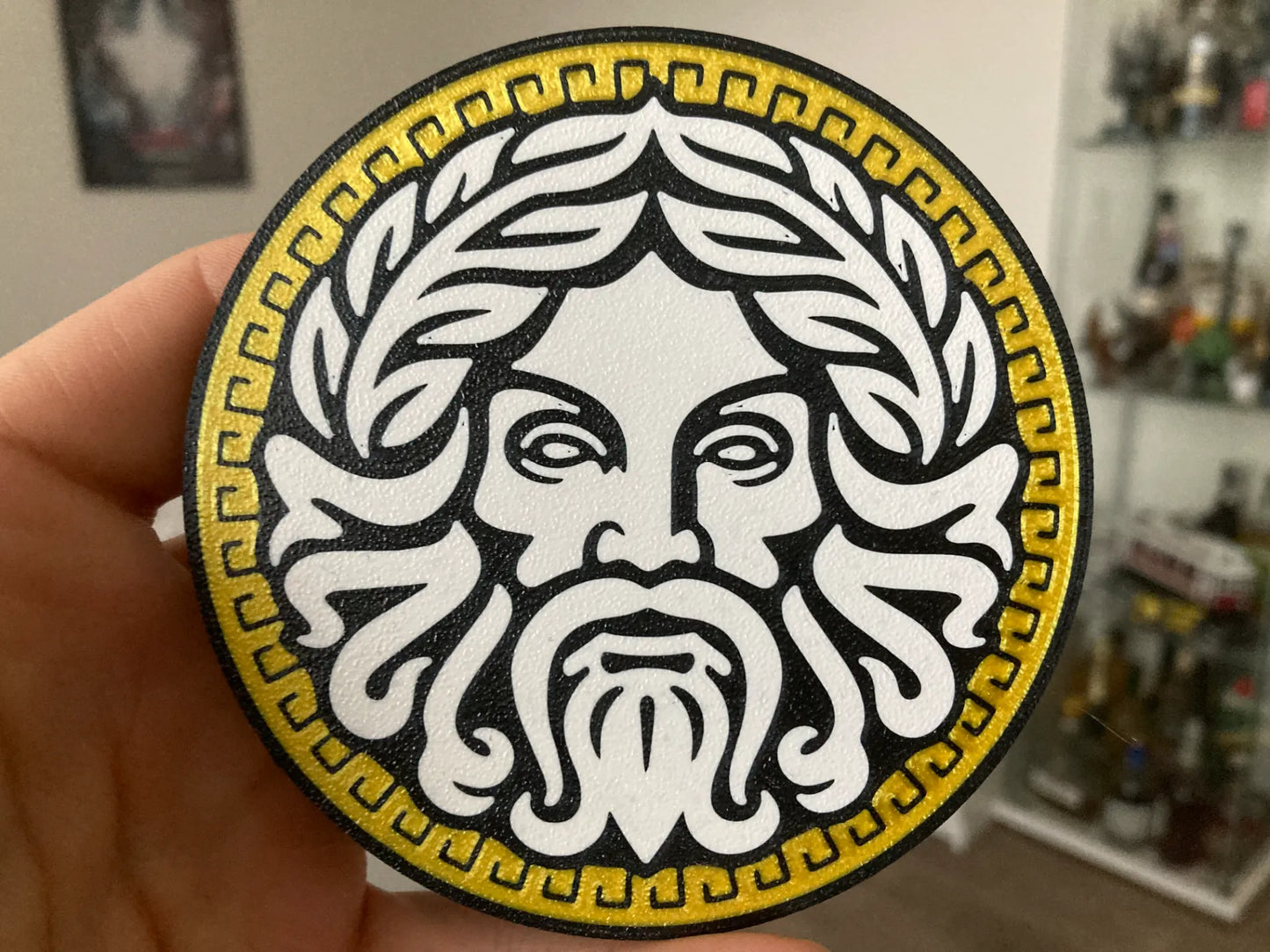 Zeus Aura PLA 3D Baskı Bardak Altlığı – Antik Yunan Tanrısı Figürü