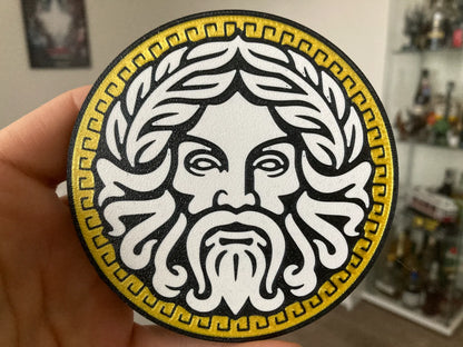 Zeus Aura PLA 3D Baskı Bardak Altlığı – Antik Yunan Tanrısı Figürü