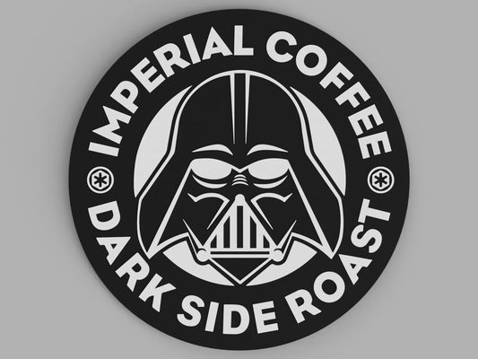 Darth Vader Imperial Coffee PLA 3D Baskı Bardak Altlığı – “Dark Side Roast” Karanlık Taraf İkramı